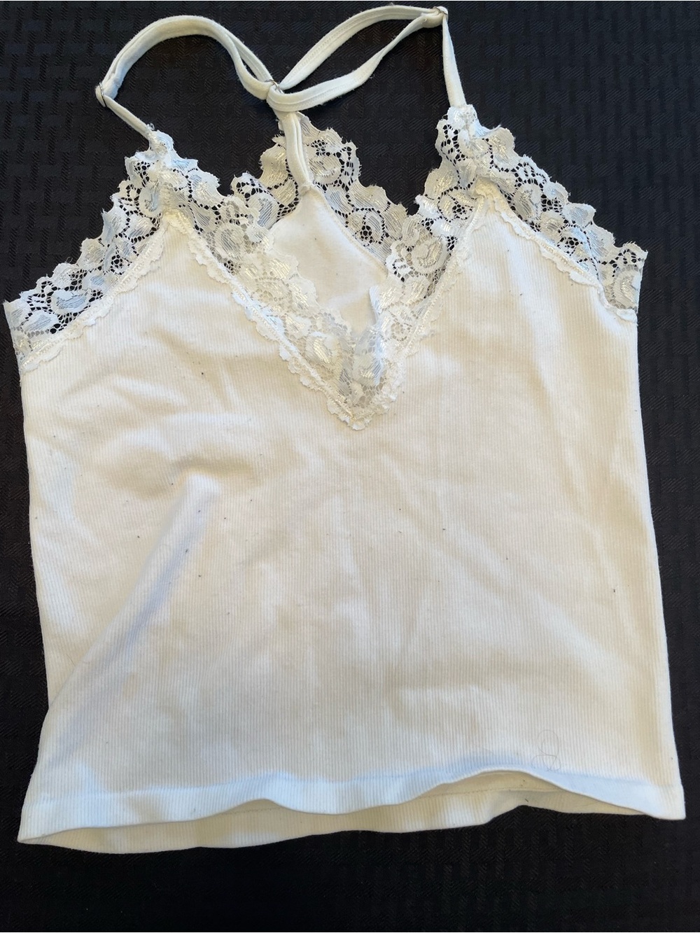White Lace-Trim Camisole Tank Top - Women's